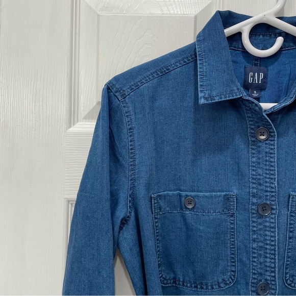 GAP Tie Waist Denim Dress - Picture 5 of 16